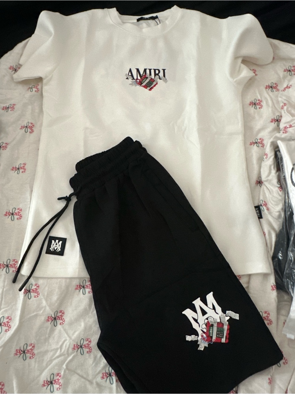 AMIRI Black Logo Sweat Joggers with Embroidered Crest